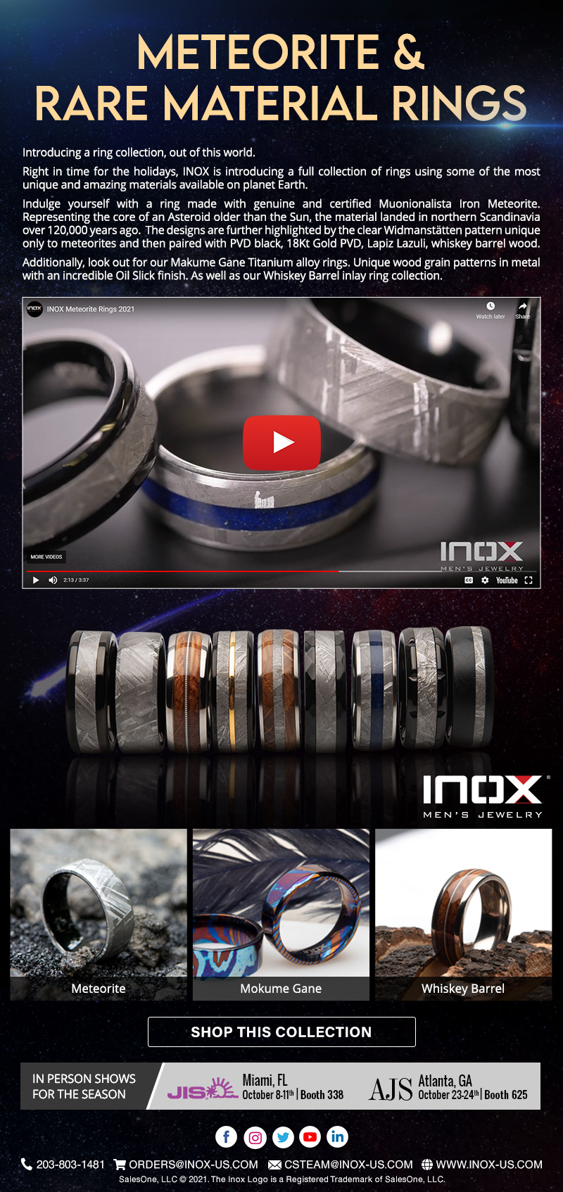 Introducing... Meteorite & Rare Material Rings at JIS Booth 338!