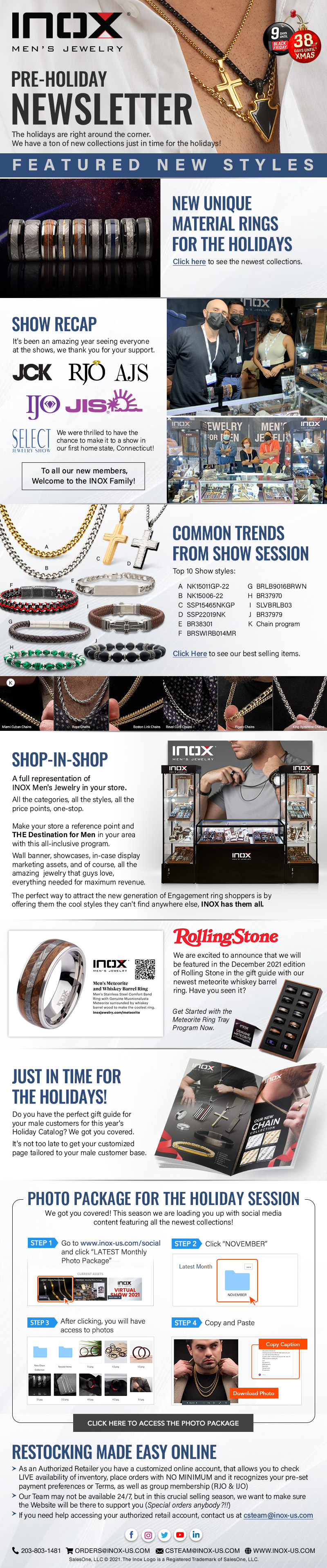 Pre-holiday 2021 Newsletter from INOX