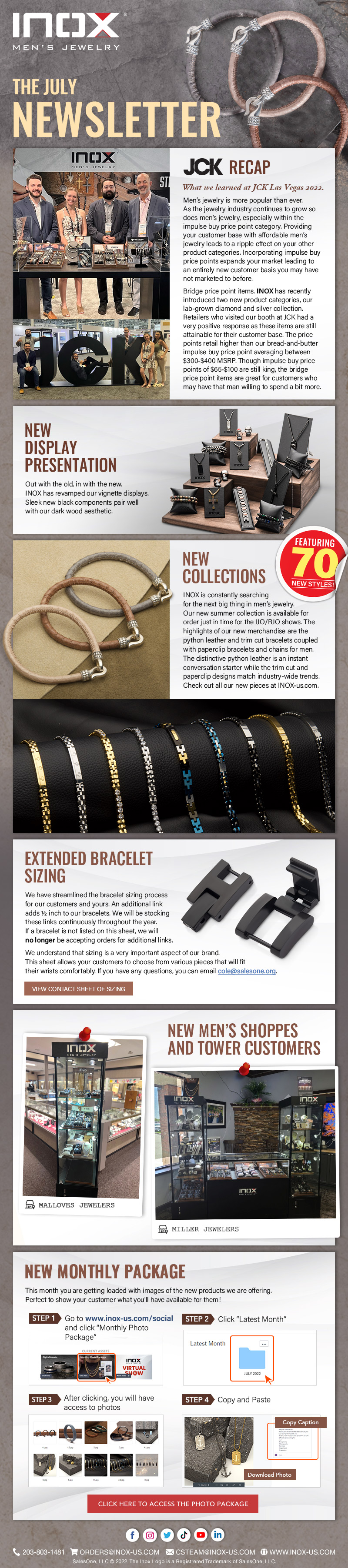 The July 2022 Newsletter by INOX Men's Jewelry