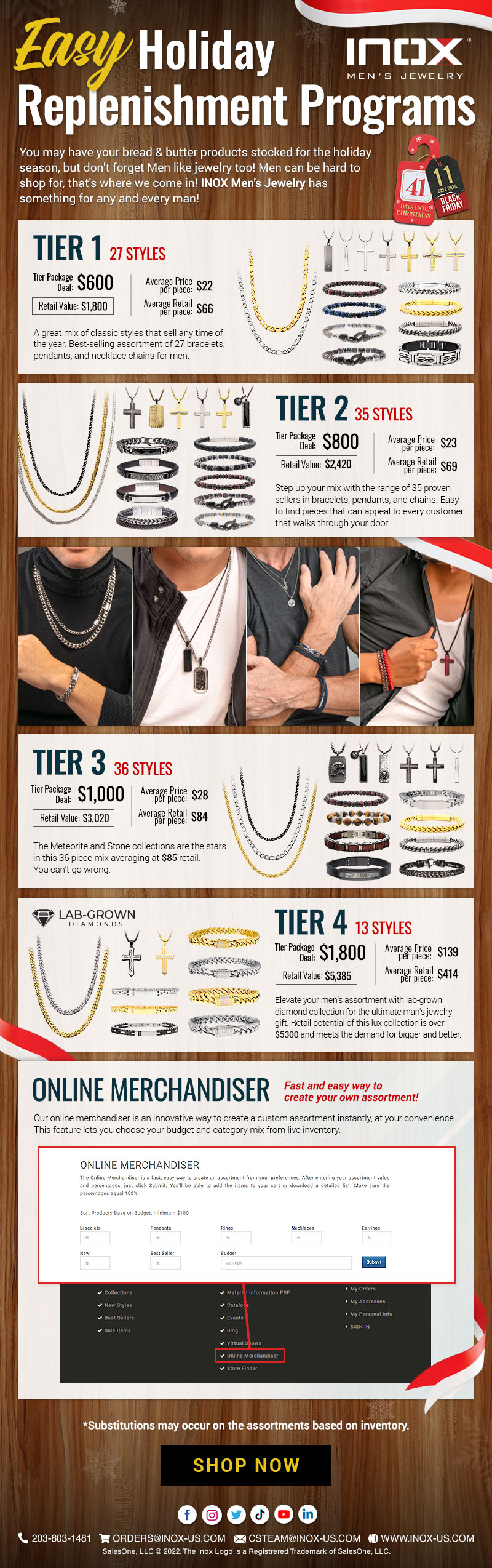 Easy Holiday Replenishment Programs from INOX Men's Jewelry