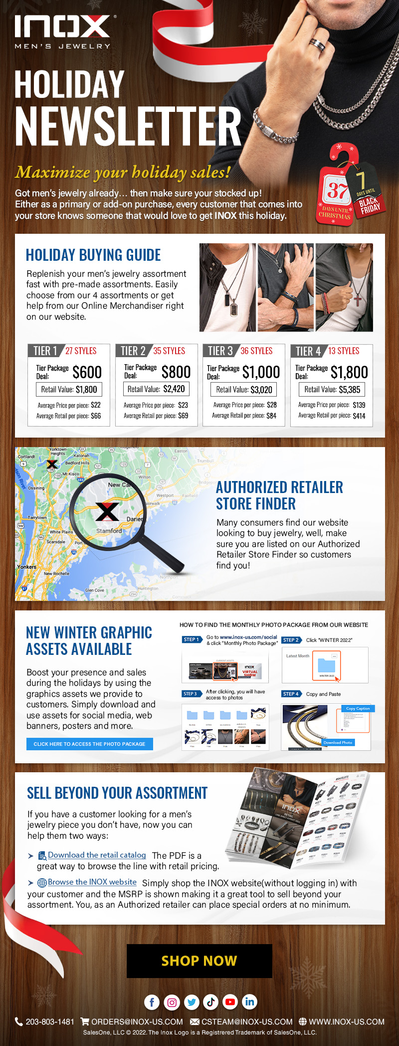 INOX Men's Jewelry Holiday Newsletter