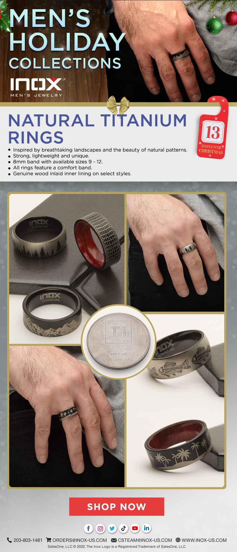 Natural Titanium Rings – Men’s Holiday Collection From INOX