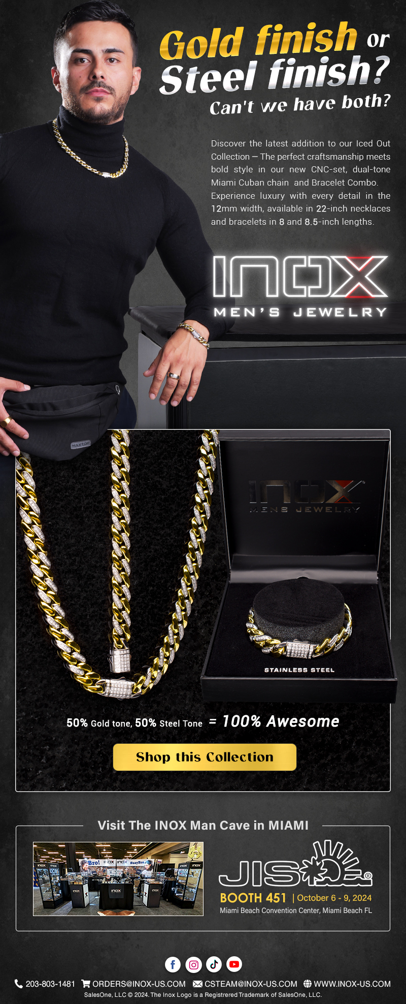 New Arrivals: Two-tone Iced-out Miami Cuban Chains